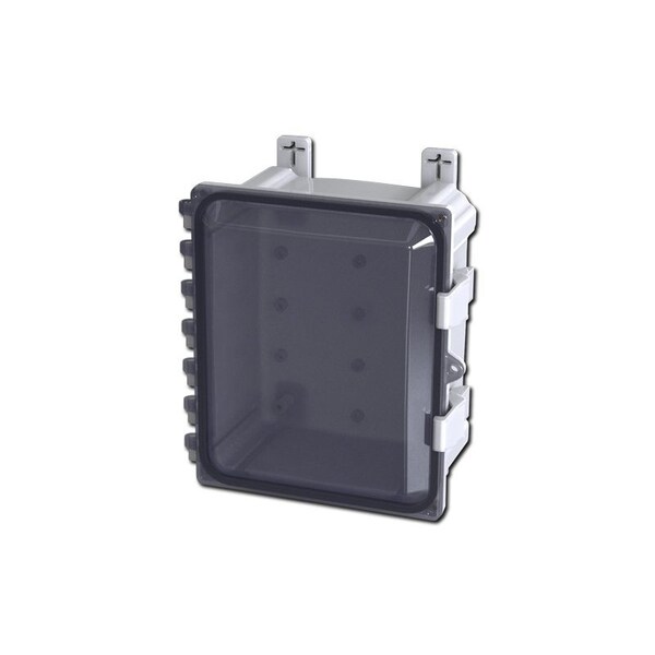 Quick Release Padlock Hasp Electrical Enclosures, 11.41 in H, 6.36 in D, 10.68 in W, Polycarbonate